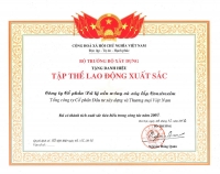 Bằng khen tập thể có thành tích lao động xuất sắc năm 2009